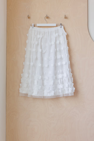 Comme Des Garçons Girl Flower Applique Skirt - White