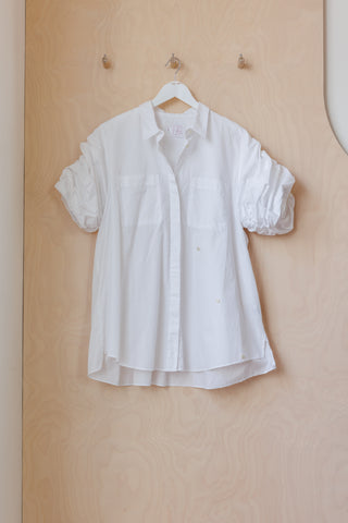 Stella Jean Gathered Sleeve Shirt - White