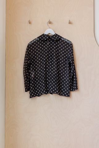 Comme Des Garçons Peter Pan Collar Blouse - Black/Grey