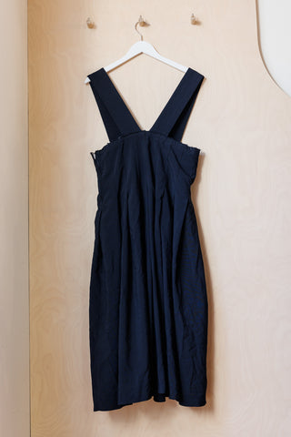 Comme Des Garçons Pleated Pinafore - Navy