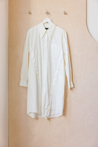 Simone Rocha Embellished Placket Detail Shirt Dress - Ivory