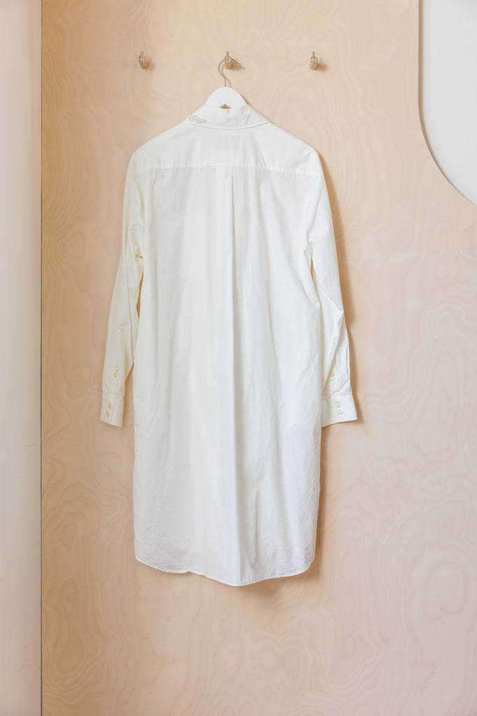 Simone Rocha Embellished Placket Detail Shirt Dress - Ivory