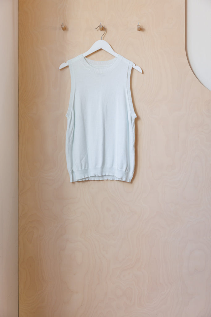 Cordera Cotton Tank Top - Ice Blue
