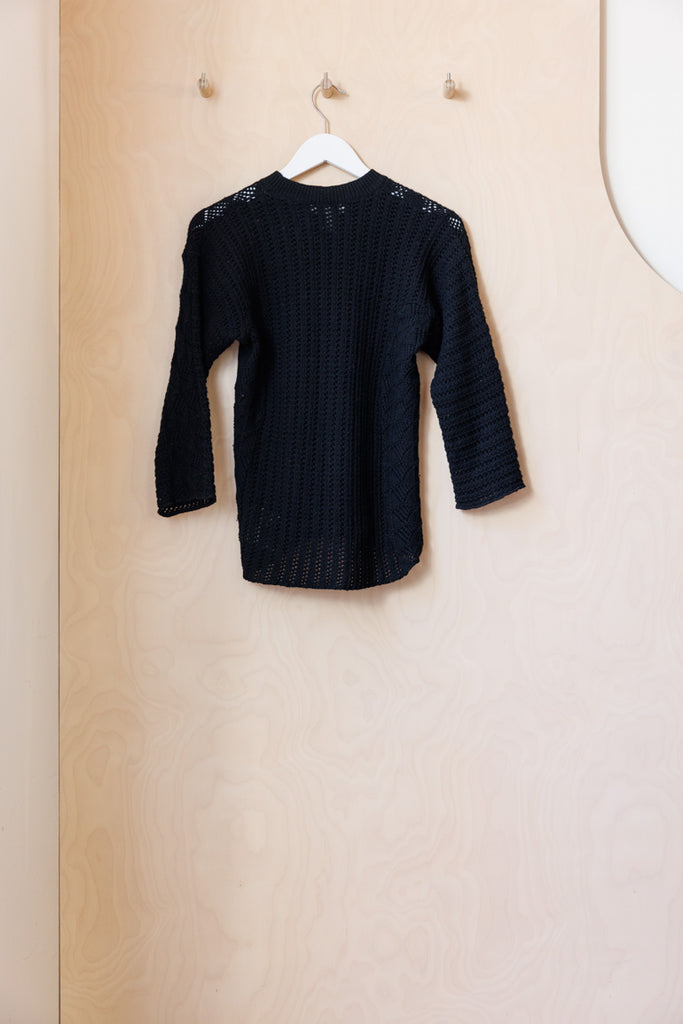 Comme Des Garçons Openwork Knit Top - Black