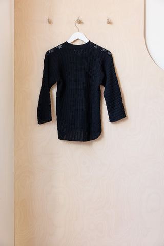 Comme Des Garçons Openwork Knit Top - Black