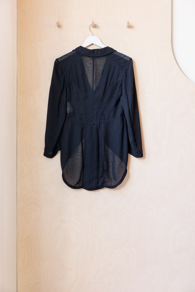 Comme Des Garçons Sheer Morning Jacket - Black