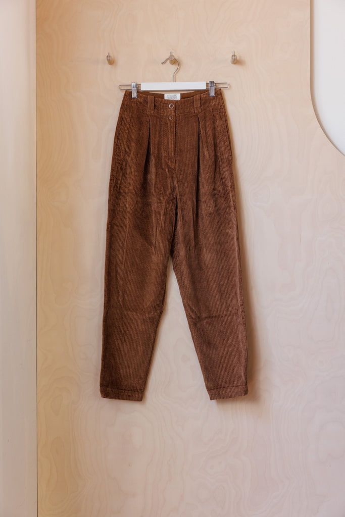 Toast Cord Pleat Front Pant - Brown