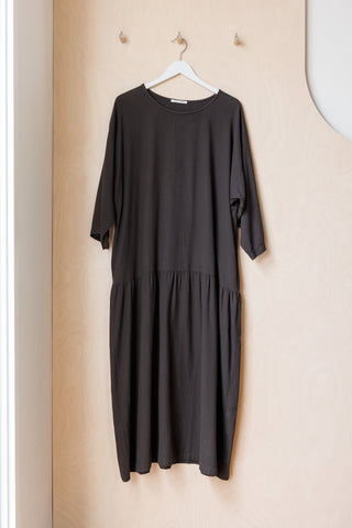 Black Crane Easy Dress - Dark Grey