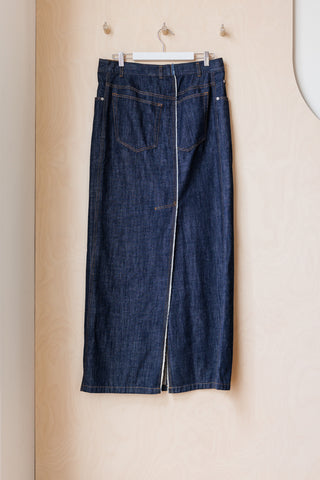 Dries Van Noten Long Denim Skirt - Indigo