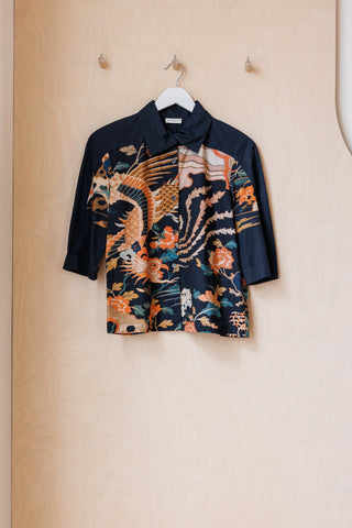 Dries Van Noten Dragon Print Blouse - Black