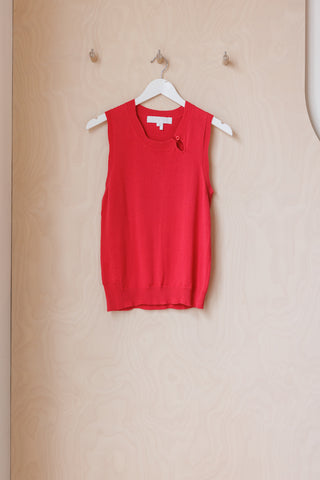 Rittenhouse Sleeveless Knit Top - Red Pink