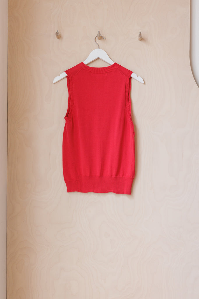 Rittenhouse Sleeveless Knit Top - Red Pink