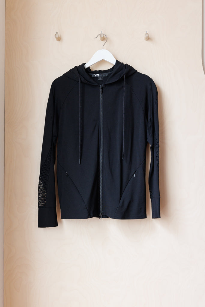 Y-3 Mesh Panel Hoodie - Black