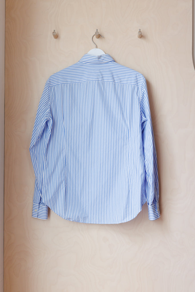 Stella Jean Striped Button Up Shirt - Blue/White