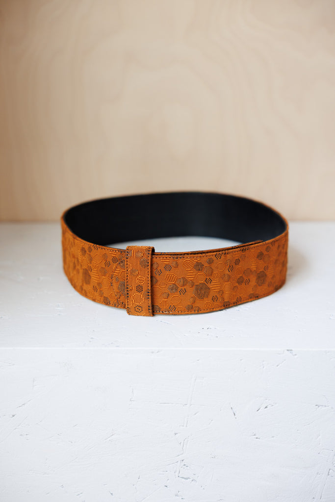 Dries Van Noten Wide Jacquard Belt - Orange