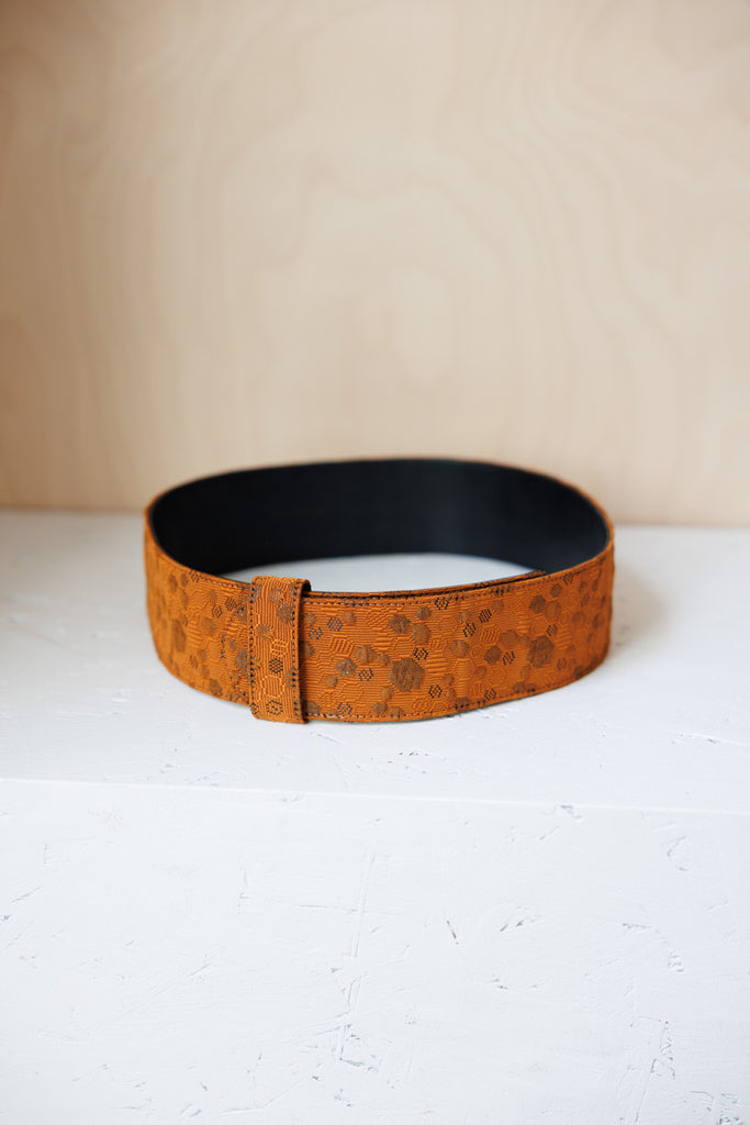 Dries Van Noten Wide Jacquard Belt - Orange