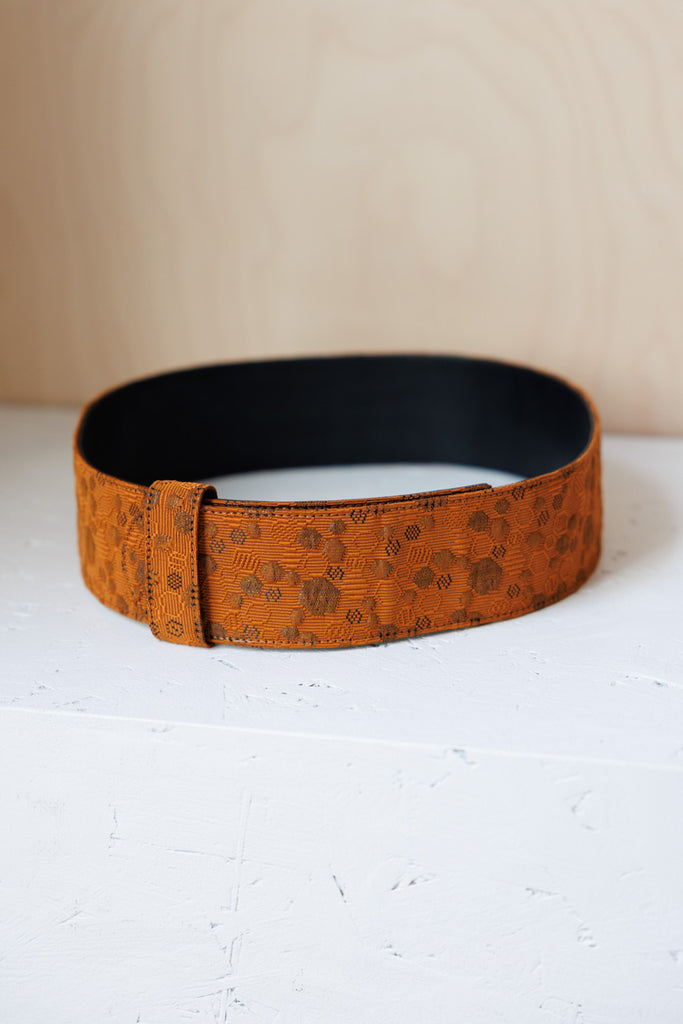 Dries Van Noten Wide Jacquard Belt - Orange