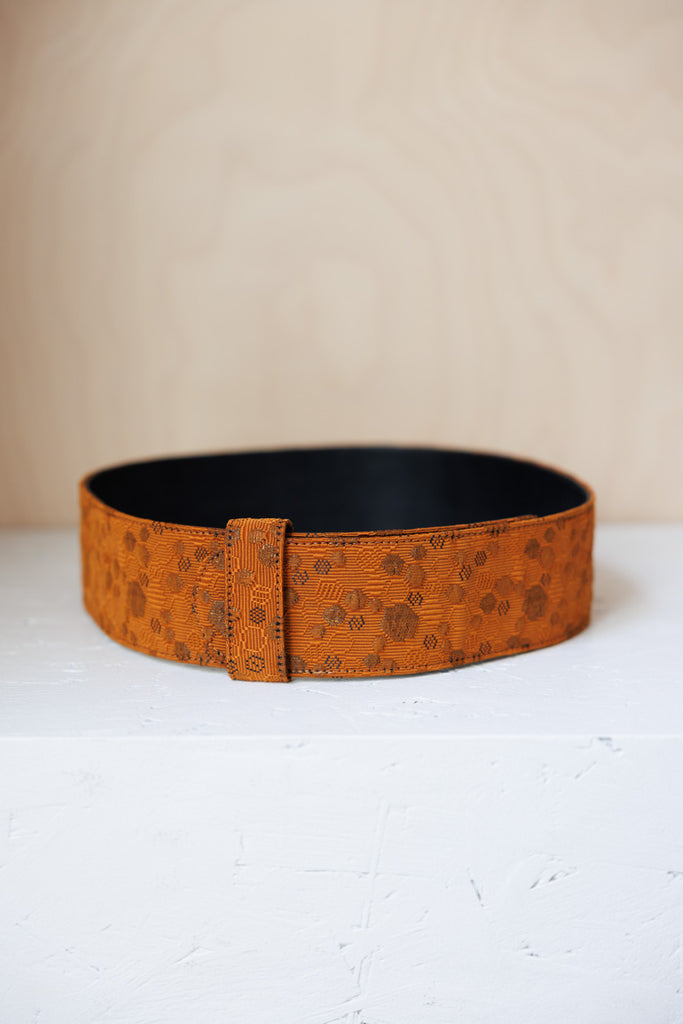Dries Van Noten Wide Jacquard Belt - Orange