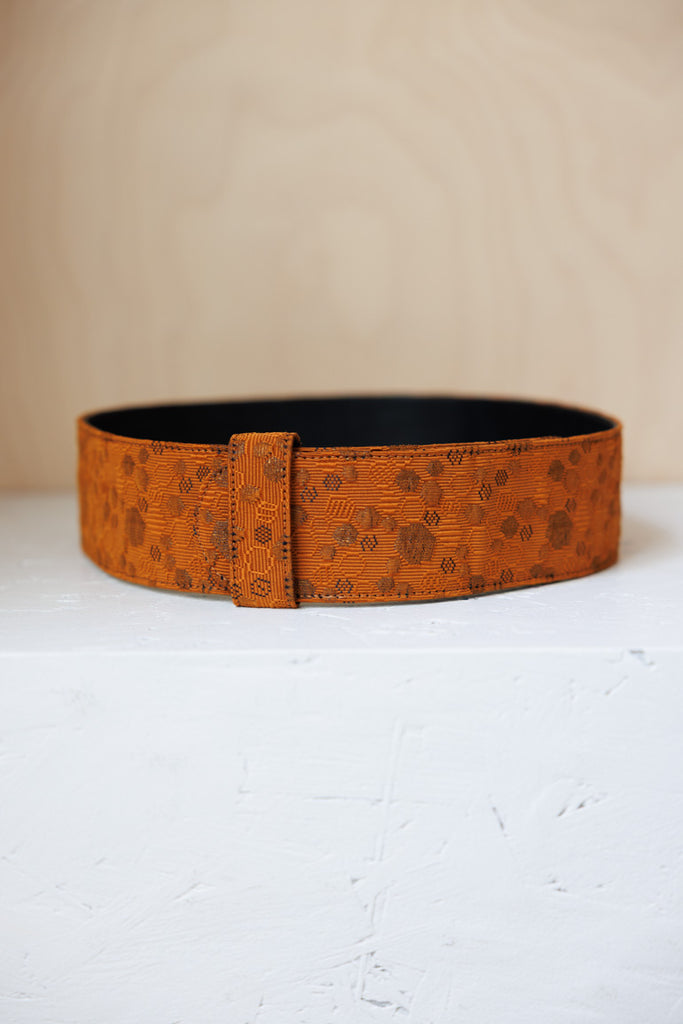 Dries Van Noten Wide Jacquard Belt - Orange