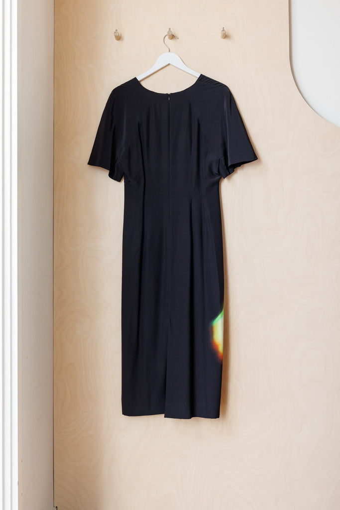 Dries Van Noten Len Lye V-Neck Dress - Blue/Multi