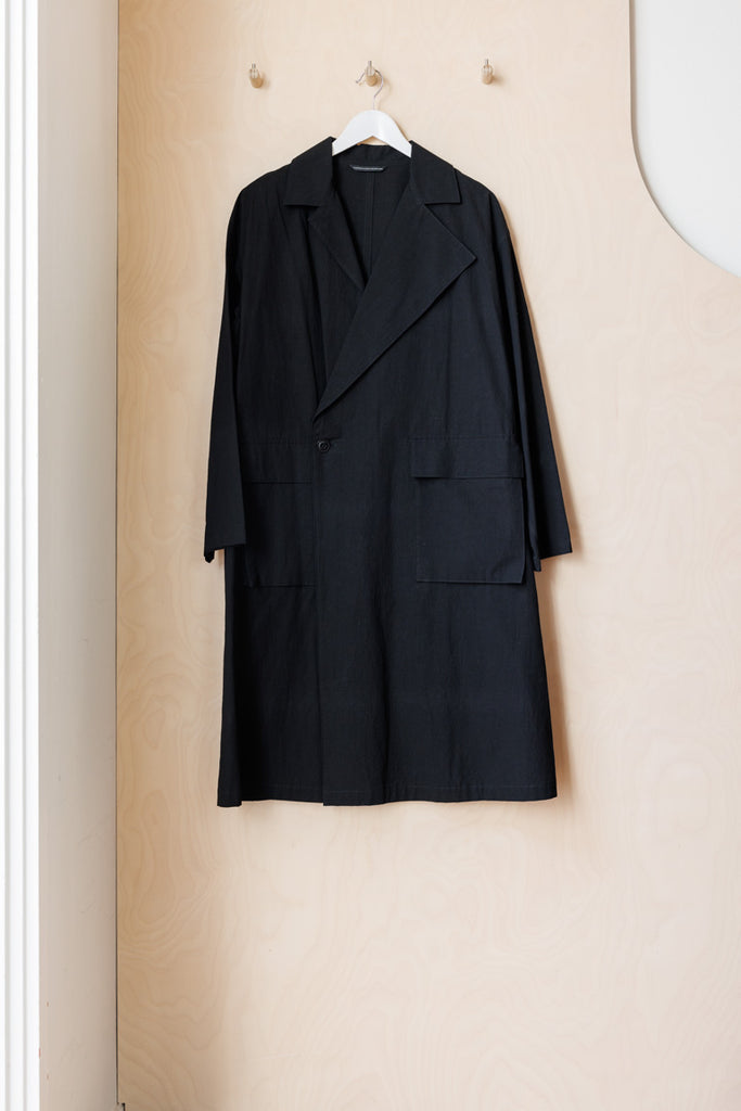 Y's by Yohji Yamamoto Patch Pocket Work Coat - Black