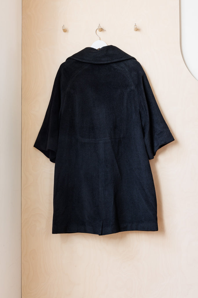 Rochas Double Breasted Half Sleeve Coat - Black
