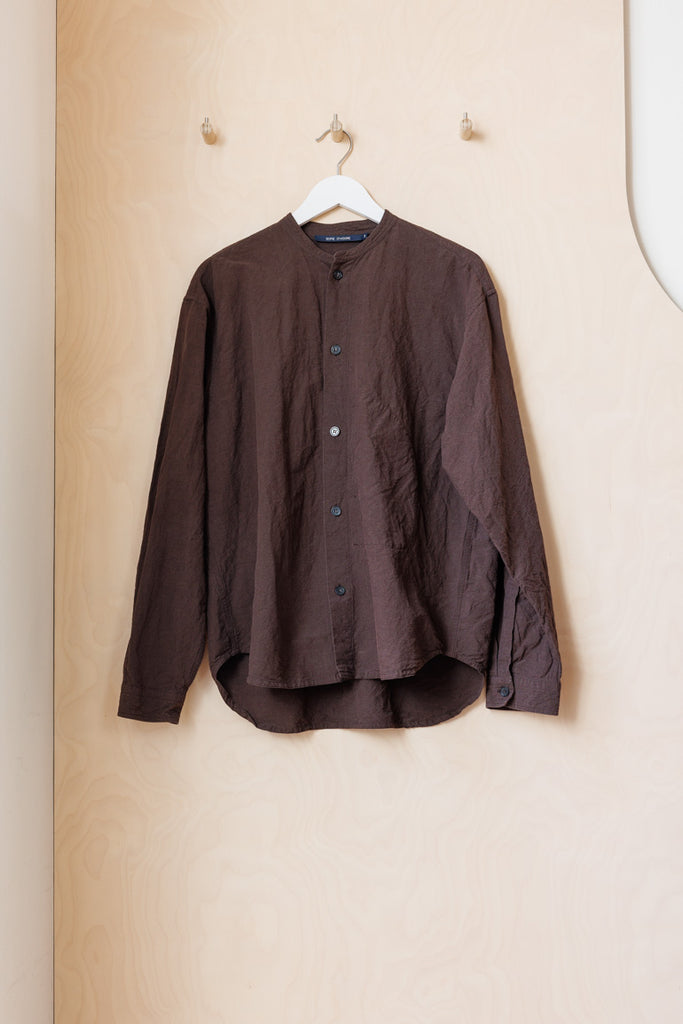 Sofie D'Hoore Collarless Shirt - Brown