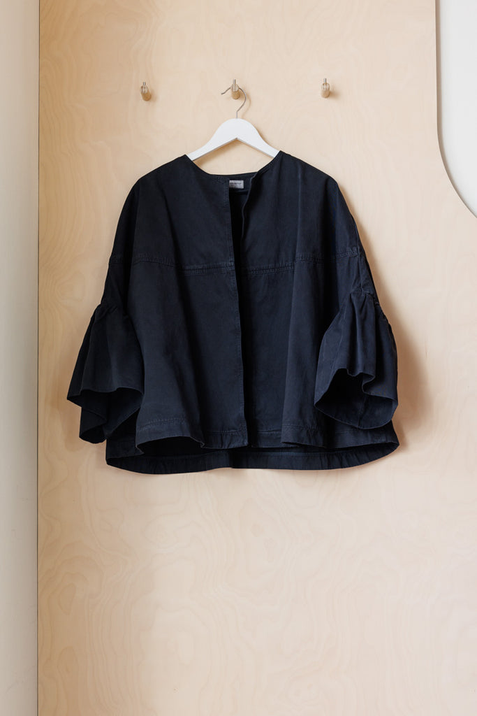 Dries Van Noten Open Gathered Sleeve Jacket - Black