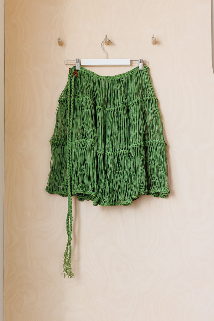 Issey Miyake Bamboo Tiered Skirt - Green