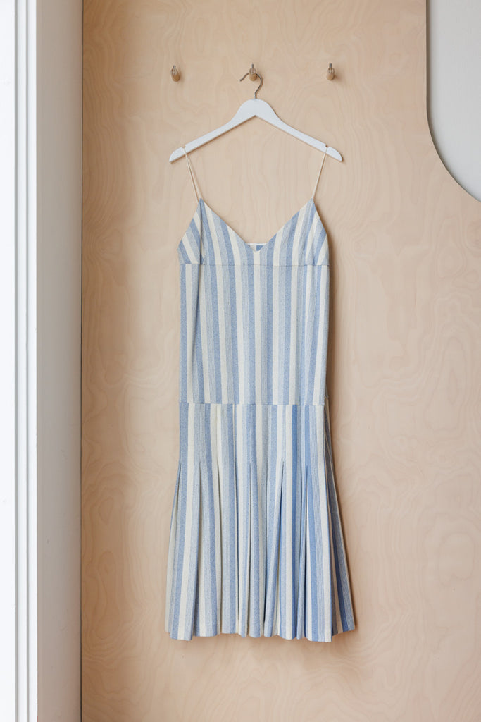 Jil Sander Striped Knitted Dress - White/Blue