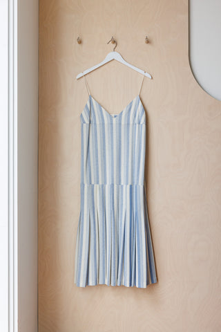 Jil Sander Striped Knitted Dress - White/Blue