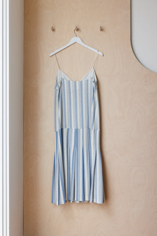 Jil Sander Striped Knitted Dress - White/Blue