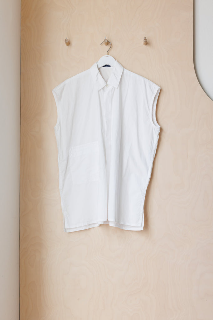 Sofie D'Hoore Sleeveless Square Pocket Shirt - White