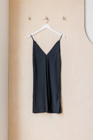 Jil Sander Scalloped Slip Dress - Black