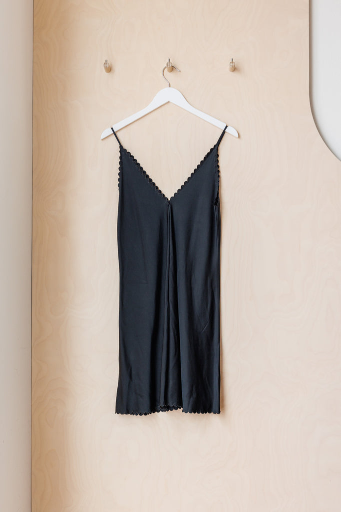 Jil Sander Scalloped Slip Dress - Black