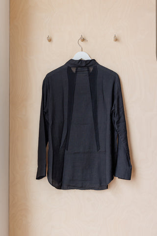Y's by Yohji Yamamoto Stand Collar Shirt - Black
