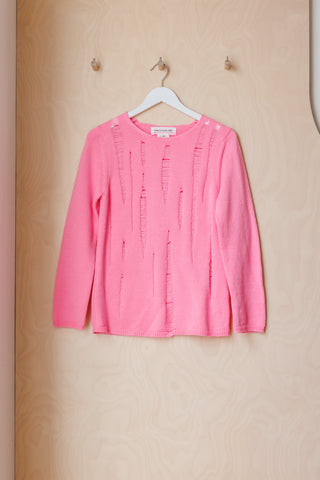 Comme Des Garçons Distressed Sweater - Pink