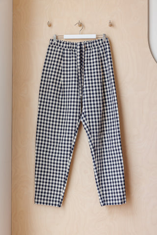 Casey Casey Check Verger Pant - Navy/Ivory