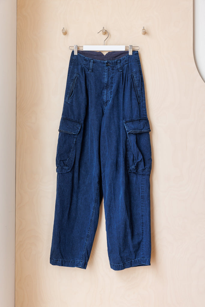 Y's by Yohji Yamamoto Denim Cargo Pants - Indigo