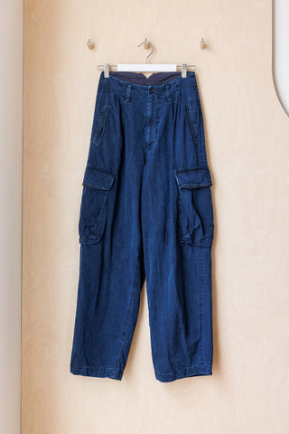 Y's by Yohji Yamamoto Denim Cargo Pants - Indigo