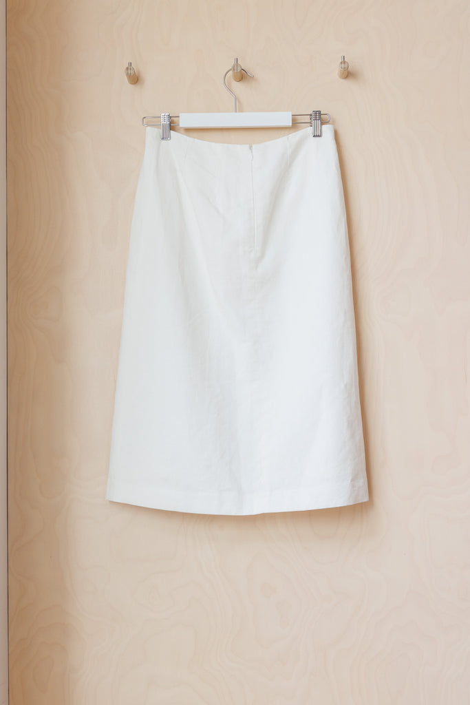 Dries Van Noten Twill Midi Skirt - White