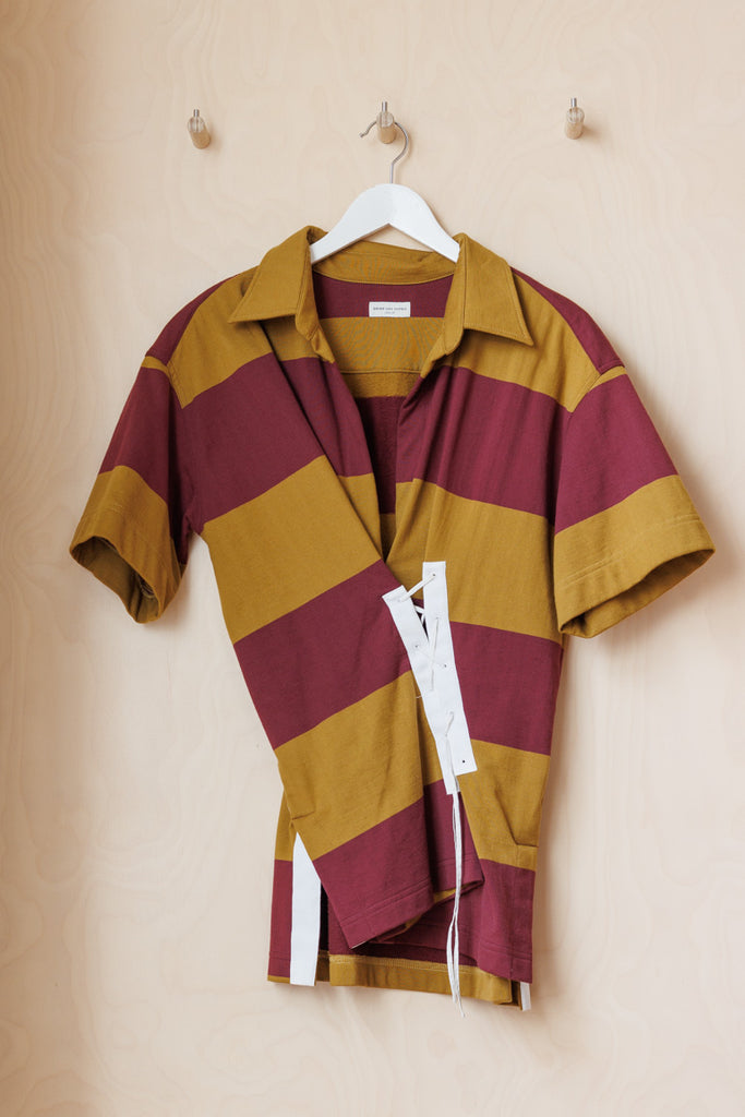 Dries Van Noten Side Tie Stripe Top - Mustard