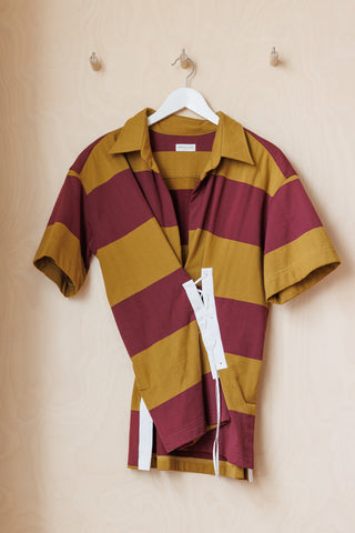 Dries Van Noten Side Tie Stripe Top - Mustard