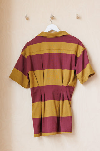 Archives Dries Van Noten Side Tie Stripe Top - Mustard