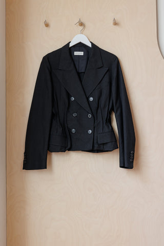 Dries Van Noten Tuck Pleat Blazer - Black