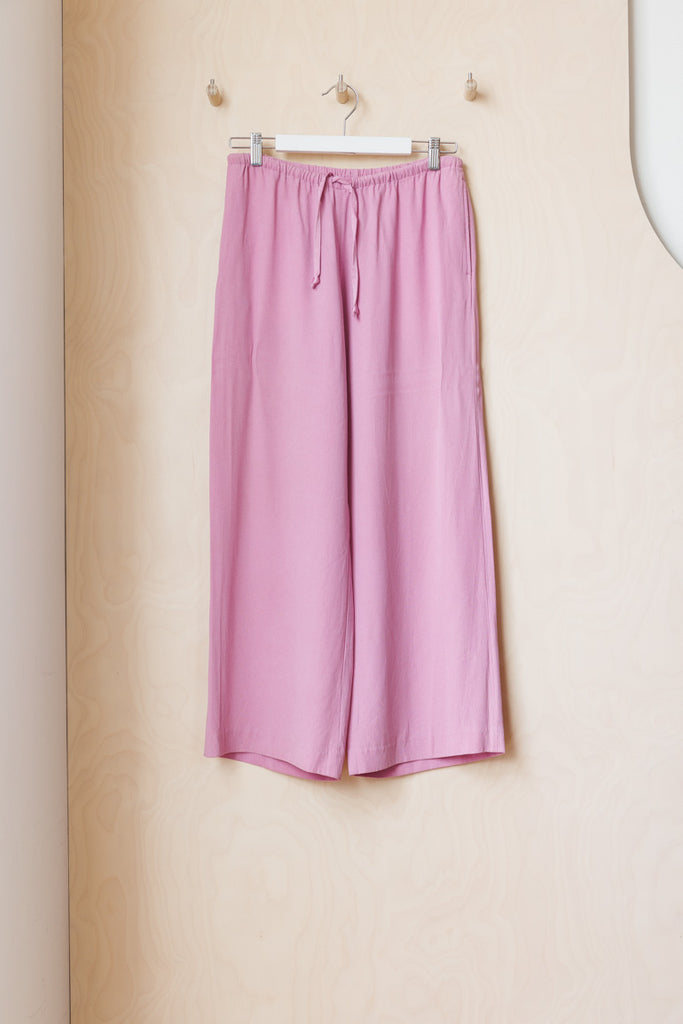 Dries Van Noten Drawstring Wide Pant - Mauve