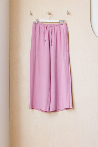 Dries Van Noten Drawstring Wide Pant - Mauve