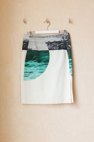 Dries Van Noten Printed Skirt - Cream/Green
