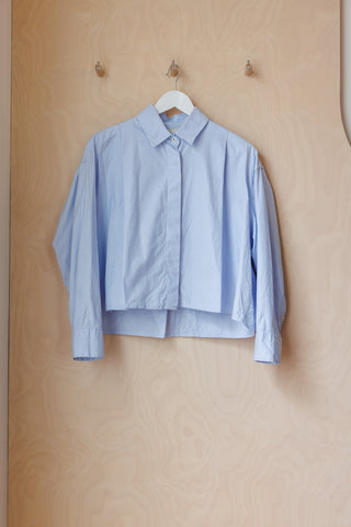 Cordera Pleat Front Shirt - Blue/White