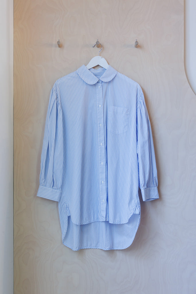 Simone Rocha Striped Puff Sleeve Shirt - Blue